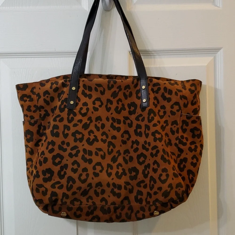 J. Crew Leopard Print Tote Bag - Picture 3 of 11